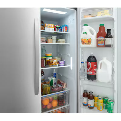 Frigidaire 26.4-cu ft Standard-Depth 36-in Wide Side-by-Side Refrigerator ( Stainless Steel ) ENERGY STAR Certified Model# FRSN2610AF by Smiths Appliance & Furniture