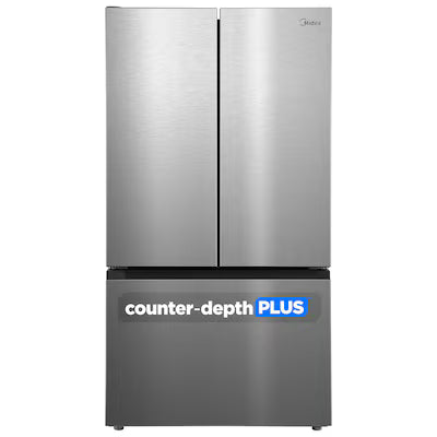 Midea Counter-Depth PLUS 26.5-cu ft 36-in Wide with Dual Ice Maker ( Stainless Steel ) ENERGY STAR Certified Model# MRF27I6BST by Scratch N Dent Depot