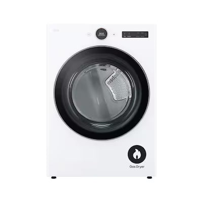 LG 7.4-cu ft Stackable Vented Gas Dryer with Steam Cycle ( White ) Model# DLGX6501W by Scratch N Dent Depot