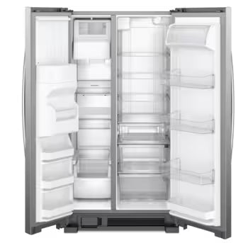 Whirlpool 21.4-cu ft Standard-Depth 33-in Wide Side-by-Side Refrigerator with Ice Maker ,Water and Ice Dispenser ( Fingerprint Resistant Stainless Finish ) Model# WRS321SDHZ A19-54 by Scratch-n-Dent Depot