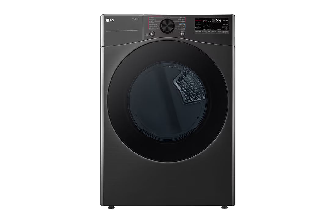 LG TrueSteam 7.4-cu ft Stackable Vented Gas Dryer with Steam Cycle ( Black ) Model# DLGX4081B by Scratch N Dent Depot
