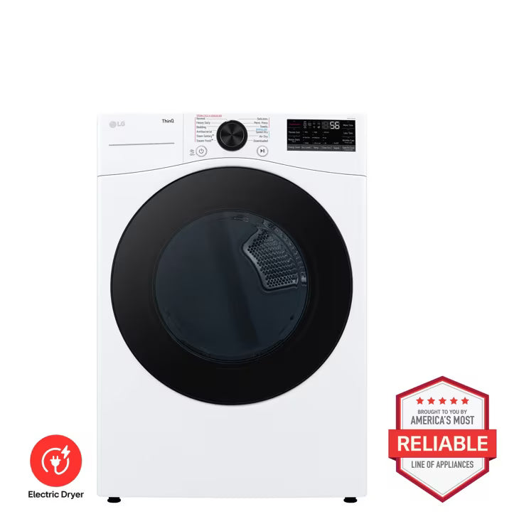 LG True Steam 7.4-cu ft Stackable Vented Electric Dryer with Steam Cycle ( White ) Model# DLEX4080W A3-22 by Scratch-n-Dent Depot