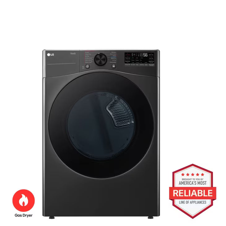 LG True Steam 7.4-cu ft Stackable Vented Electric Dryer with Steam Cycle ( Black Steel ) Model# DLEX4080B by Scratch-n-Dent Depot
