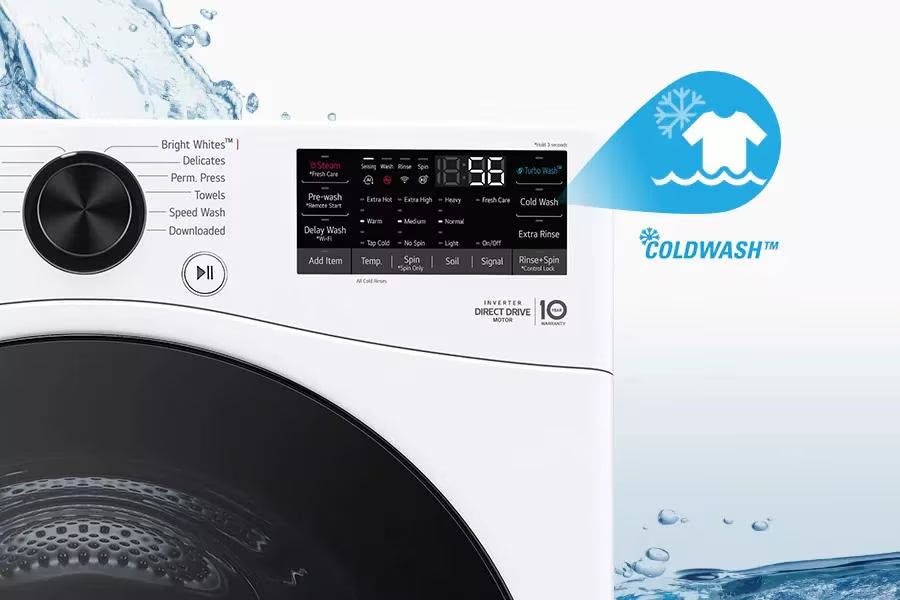 LG TurboWash 360 High Efficiency Stackable Medium ( 4.5-cu ft ) Front-Load Washer with Steam Cycle ( White ) Model# WM4080HWA by Scratch N Dent Depot