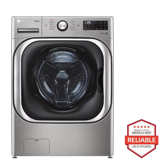 Coming Soon LG TurboWash High Efficiency Stackable Large ( 5.2-cu ft ) Front-Load Washer with Steam Cycle ( Graphite Steel ) Model# WM8980HVA