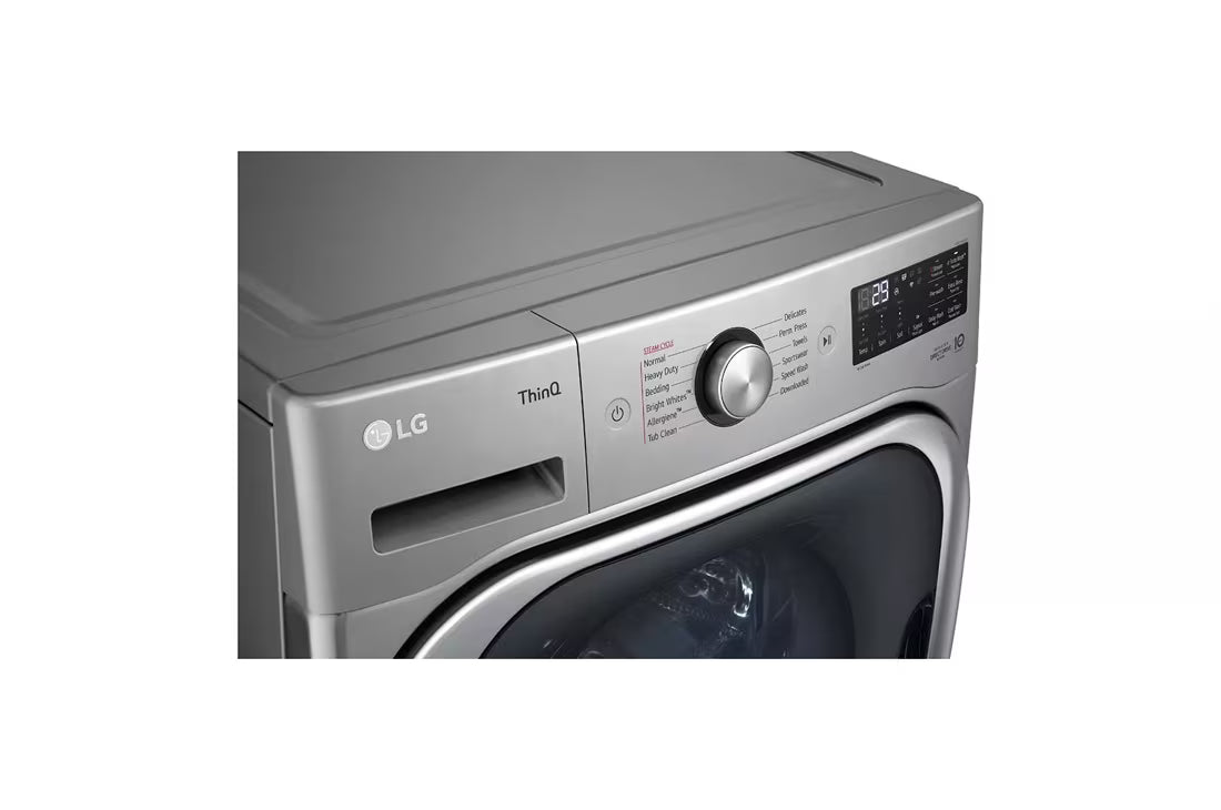Coming Soon LG TurboWash High Efficiency Stackable Large ( 5.2-cu ft ) Front-Load Washer with Steam Cycle ( Graphite Steel ) Model# WM8980HVA