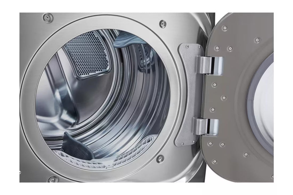 LG TurboSteam 9-cu ft Stackable Vented Electric Dryer with Steam Cycle ( Graphite Steel ) Model# DLEX8980V by Smiths Appliance & Furniture