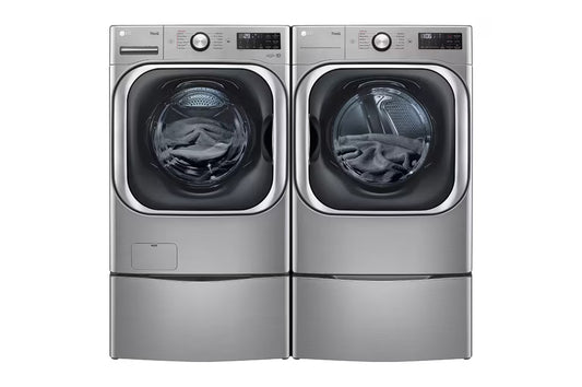 LG 5.2 cu. ft. Mega Capacity Smart Wi-Fi Enabled Front Load Washer with TurboWash and Built-In Intelligence  and Matching ELECTRIC Dryer Model# WM8980HVA / DLEX8980V
