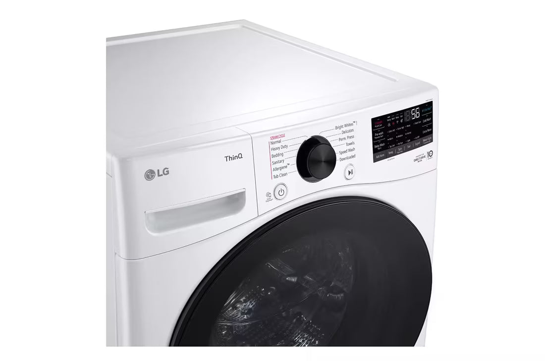 LG TurboWash 360 High Efficiency Stackable Medium ( 4.5-cu ft ) Front-Load Washer with Steam Cycle ( White ) Model# WM4080HWA by Smiths Appliance & Furniture
