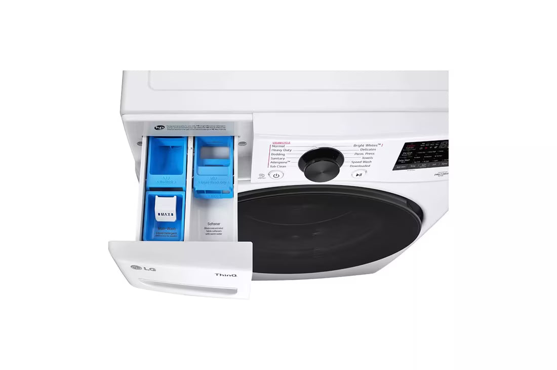 LG TurboWash 360 High Efficiency Stackable Medium ( 4.5-cu ft ) Front-Load Washer with Steam Cycle ( White ) Model# WM4080HWA by Smiths Appliance & Furniture