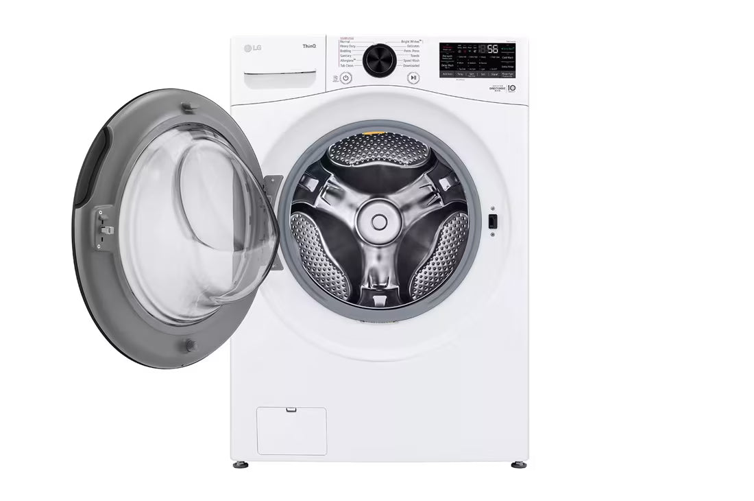 LG TurboWash 360 High Efficiency Stackable Medium ( 4.5-cu ft ) Front-Load Washer with Steam Cycle ( White ) Model# WM4080HWA by Smiths Appliance & Furniture