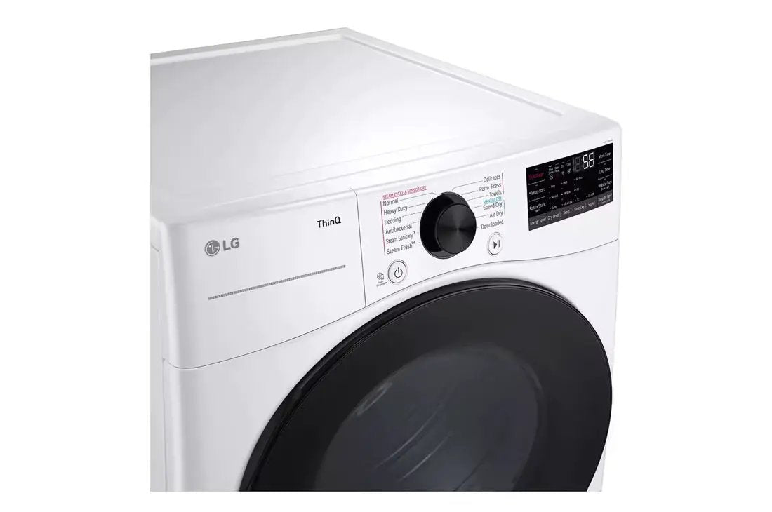LG TrueSteam Smart Wi-Fi enabled 7.4-cu ft Stackable Vented Gas Dryer with Steam Cycle ( White ) Model# DLGX4081W by Smiths Appliance & Furniture