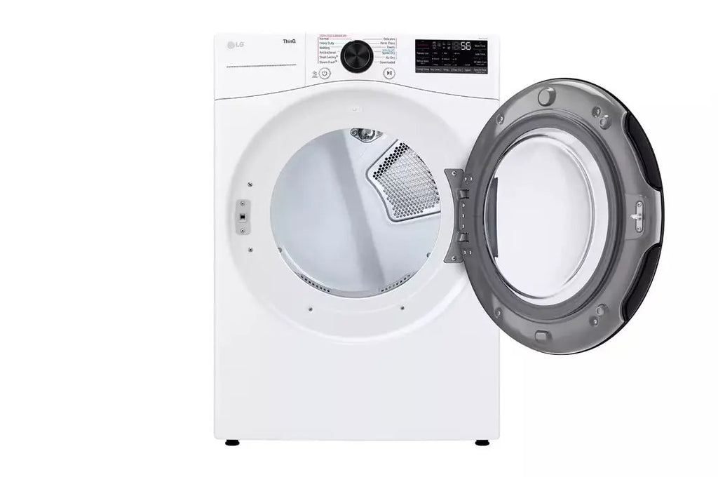 LG TrueSteam Smart Wi-Fi enabled 7.4-cu ft Stackable Vented Gas Dryer with Steam Cycle ( White ) Model# DLGX4081W by Smiths Appliance & Furniture