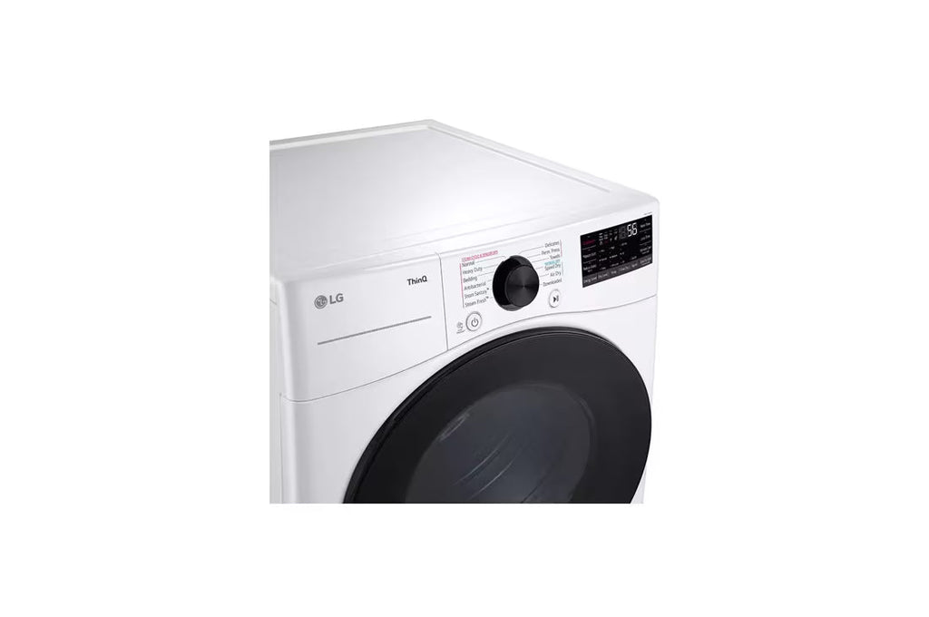 LG True Steam 7.4-cu ft Stackable Vented Electric Dryer with Steam Cycle ( White ) Model# DLEX4080W by Smiths Appliance & Furniture