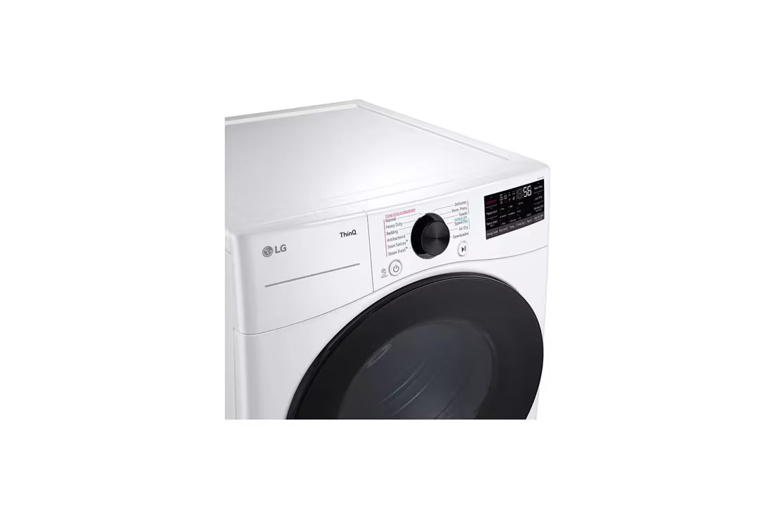 LG True Steam 7.4-cu ft Stackable Vented Electric Dryer with Steam Cycle ( White ) Model# DLEX4080W by Smiths Appliance & Furniture