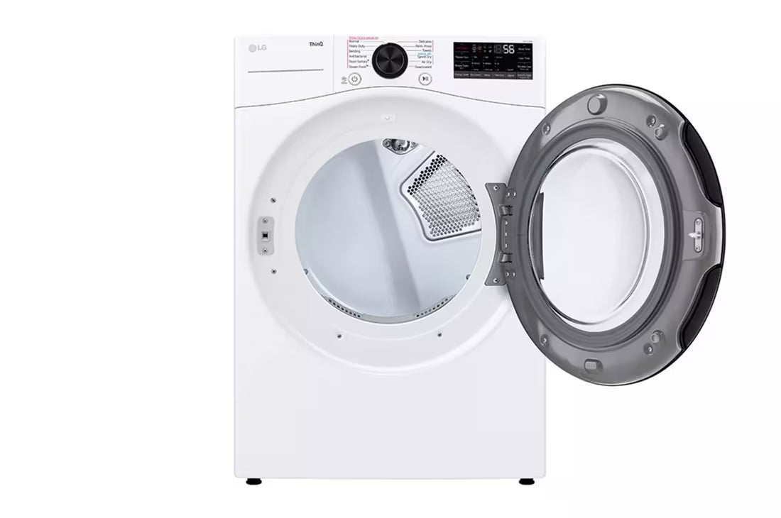 LG True Steam 7.4-cu ft Stackable Vented Electric Dryer with Steam Cycle ( White ) Model# DLEX4080W by Smiths Appliance & Furniture