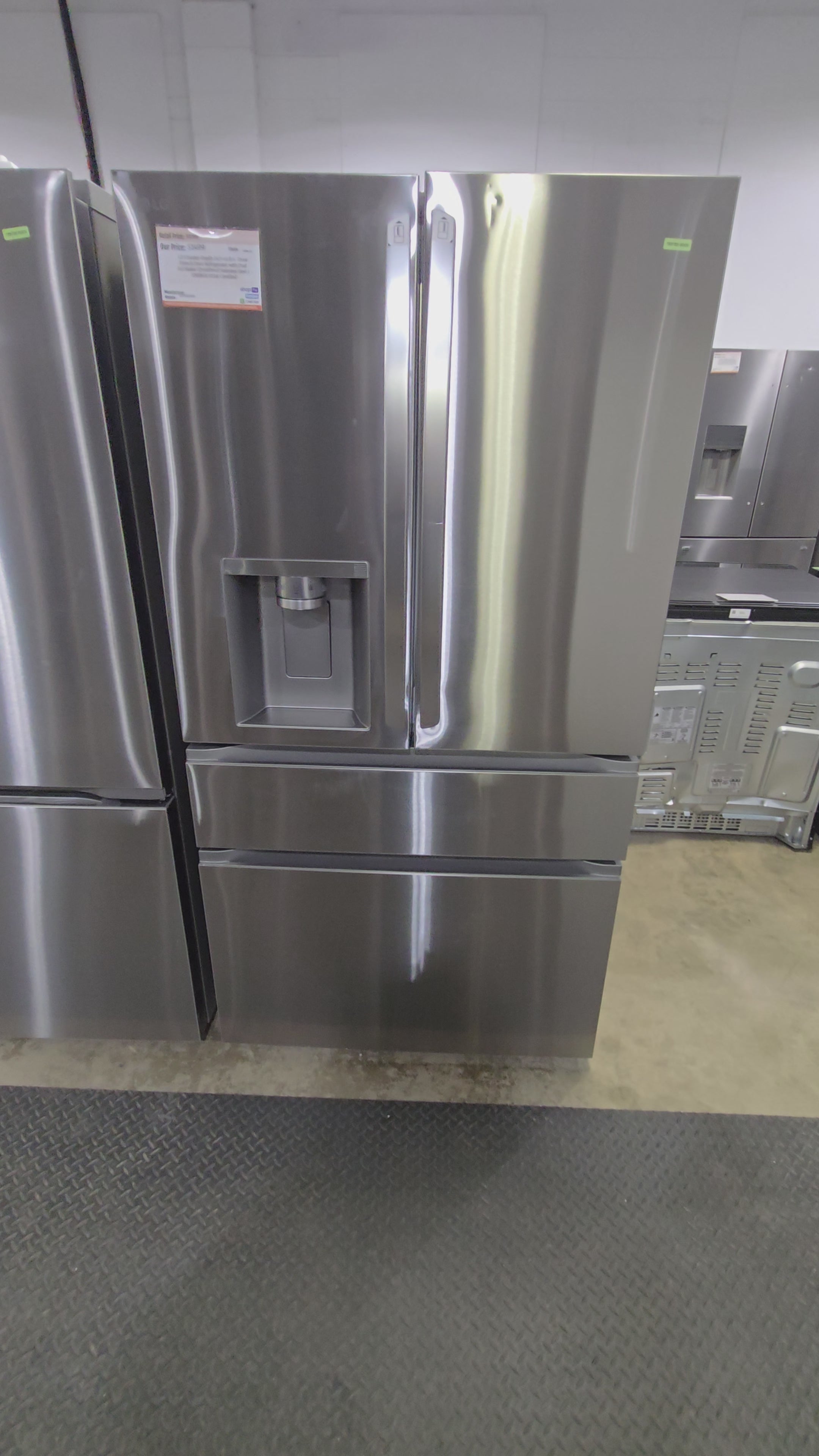 LG Counter-Depth 24.5-cu ft 4 -Door 36-in Wide Smart Compatible French Door Refrigerator with Dual Ice Maker with Water and Ice Dispenser ( PrintProof Stainless Steel ) ENERGY STAR Certified Model# LF25G8330S