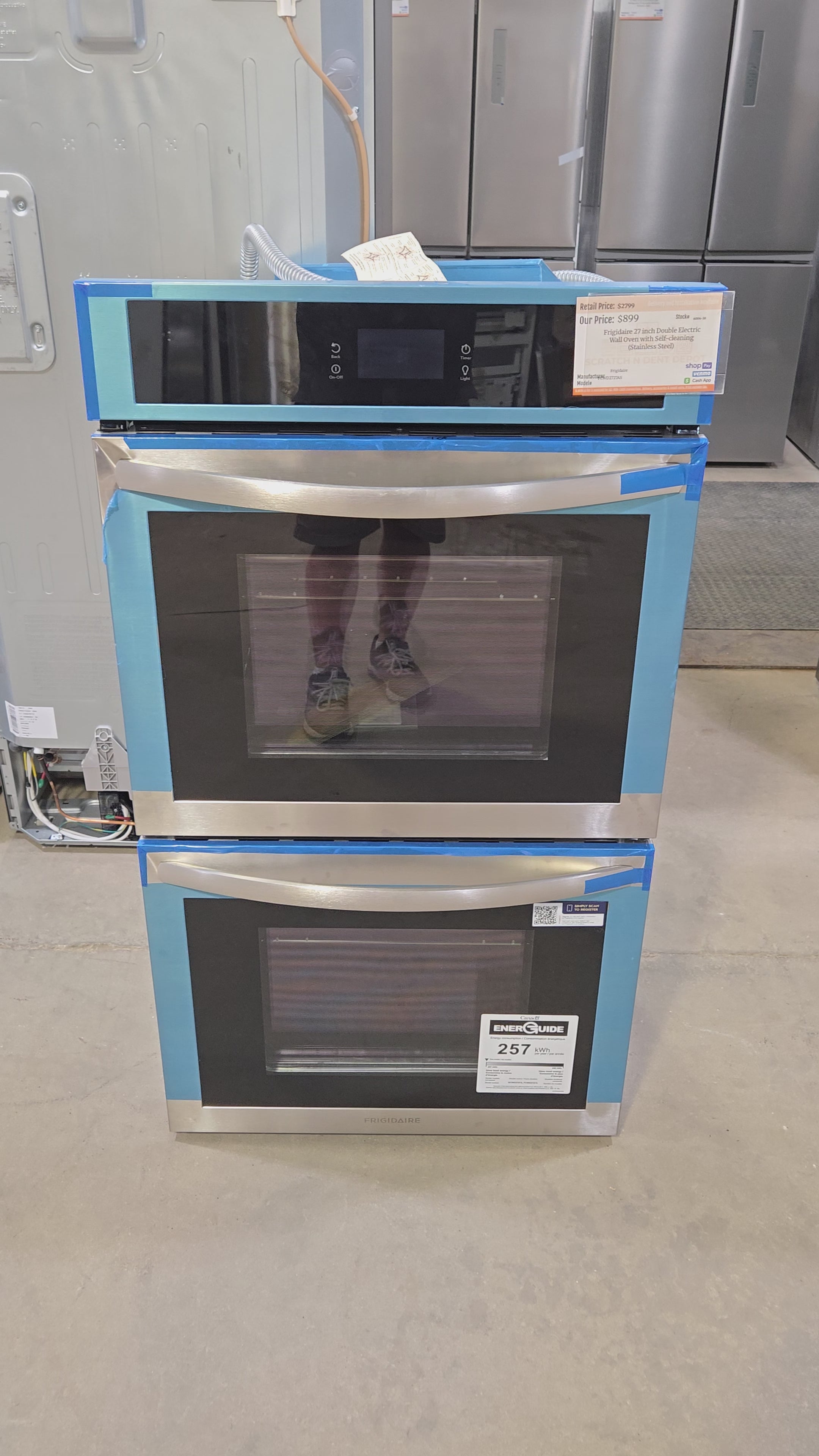Frigidaire 27 inch Double Electric Wall Oven with Self-cleaning ( Stainless Steel ) Model# FCWD2727AS
