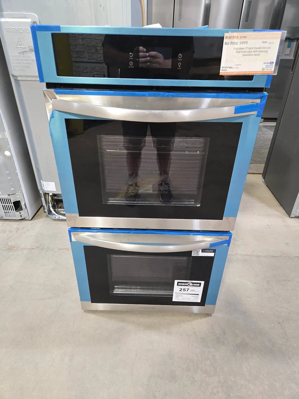 Frigidaire 27 inch Double Electric Wall Oven with Self-cleaning ( Stainless Steel ) Model# FCWD2727AS by Scratch N Dent Depot