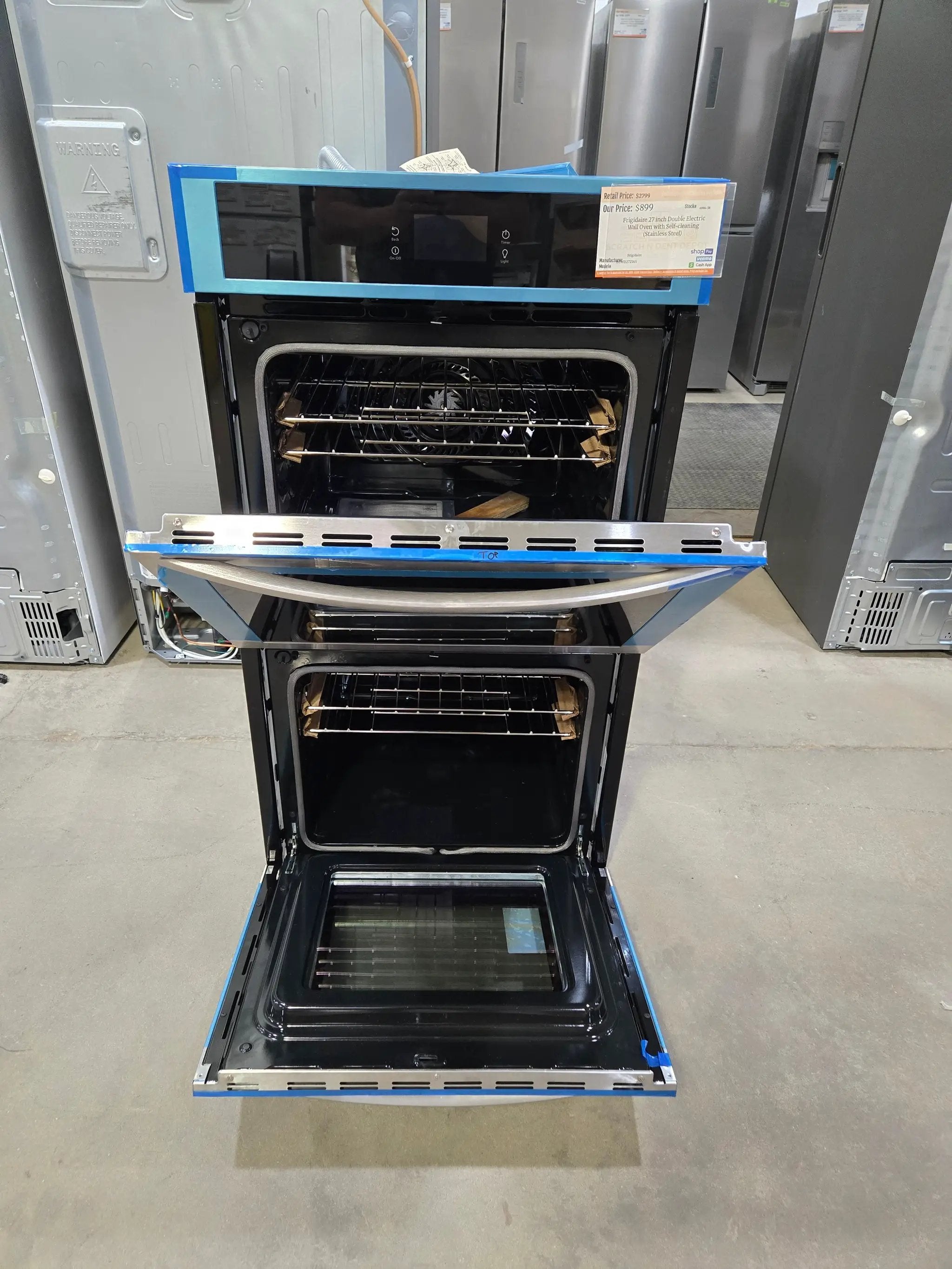 Frigidaire 27 inch Double Electric Wall Oven with Self-cleaning ( Stainless Steel ) Model# FCWD2727AS by Scratch N Dent Depot