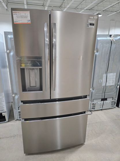 Frigidaire Counter-Depth 21.5-cu ft 4 -Door French Door Refrigerator with Ice Maker with Water and Ice Dispenser ( Smudge-Proof Stainless Steel ) ENERGY STAR Certified Model# GRMC2273CF